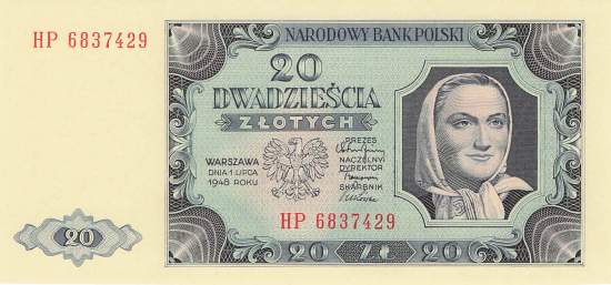 20 Zloty Polen p137 1948